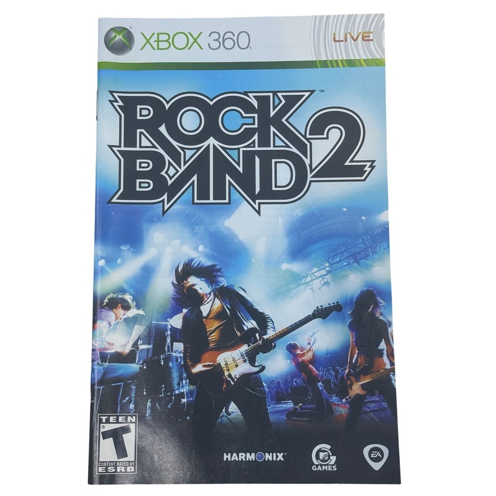 Rock Band 2 Xbox 360 Manual Instruction‎ Booklet Replacement